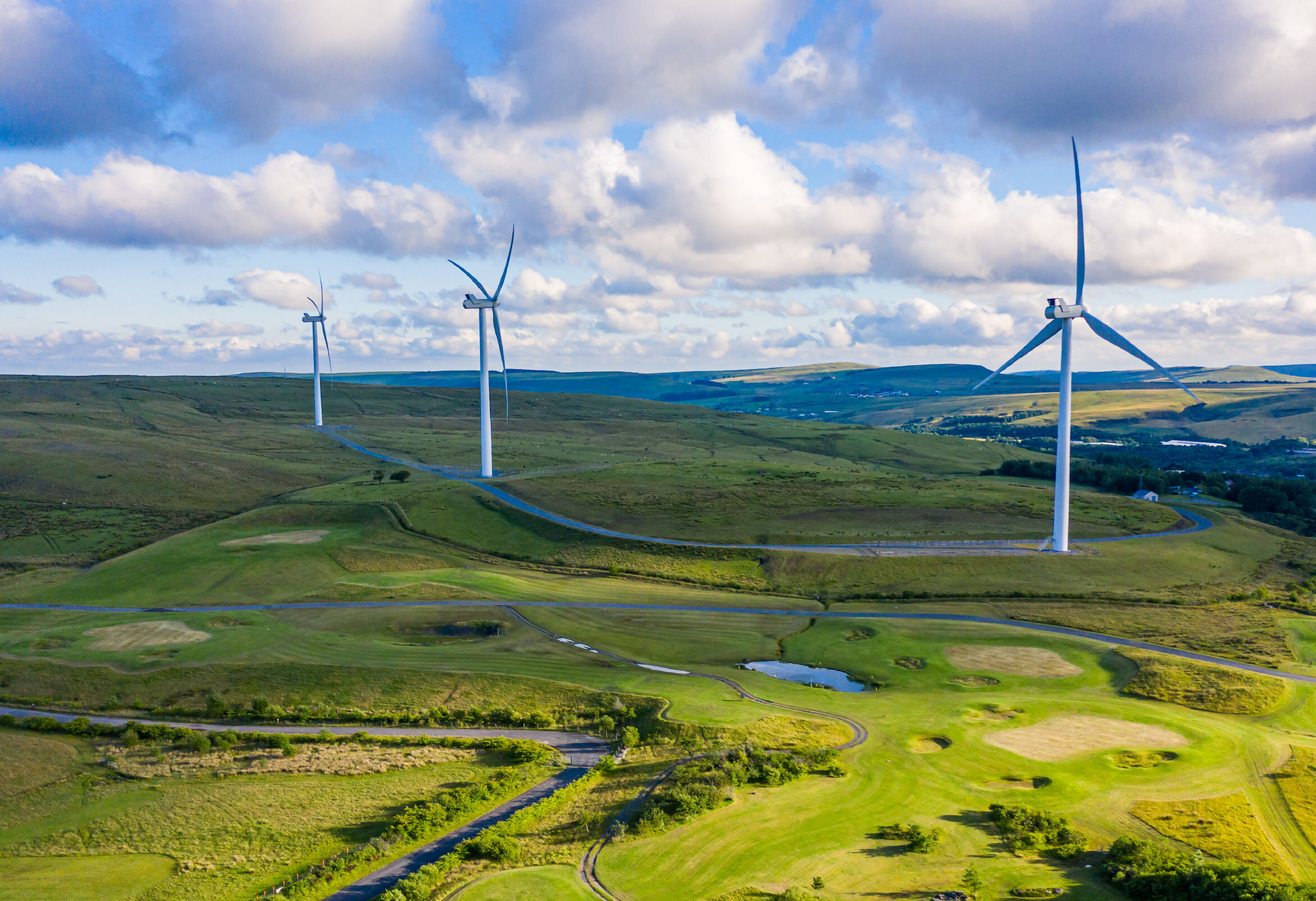 Wind turbines UK countryside